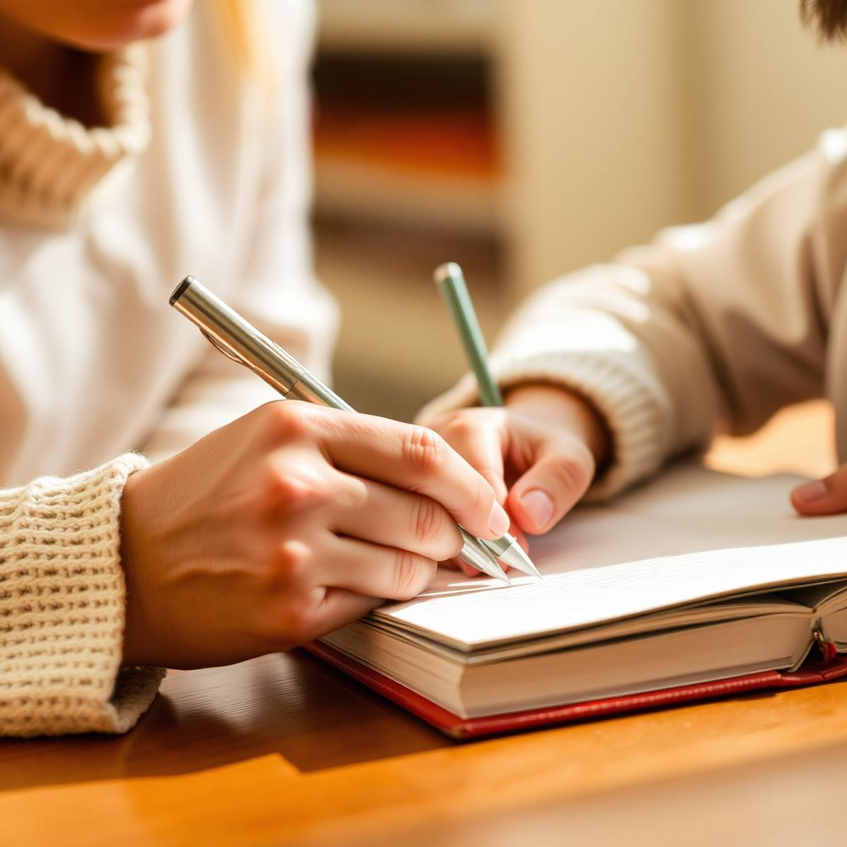 Teacher helping student read